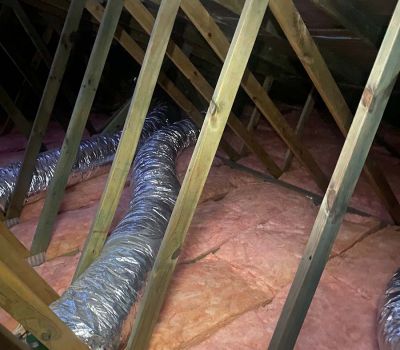 roof insulation and air conditioning ducting