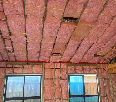 insulation batts in house wall and roof