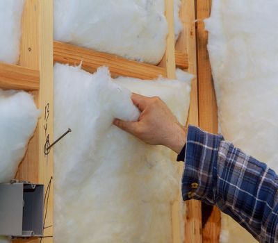 tradesman removing home insulation