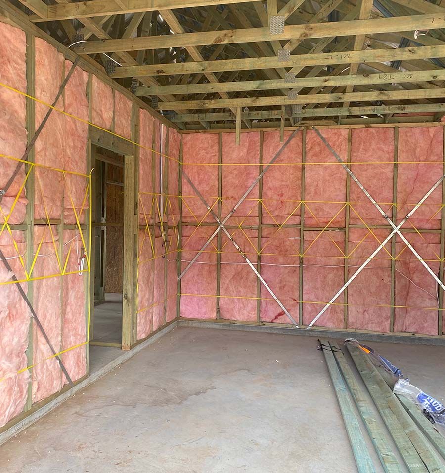 home construction showing wall insulation