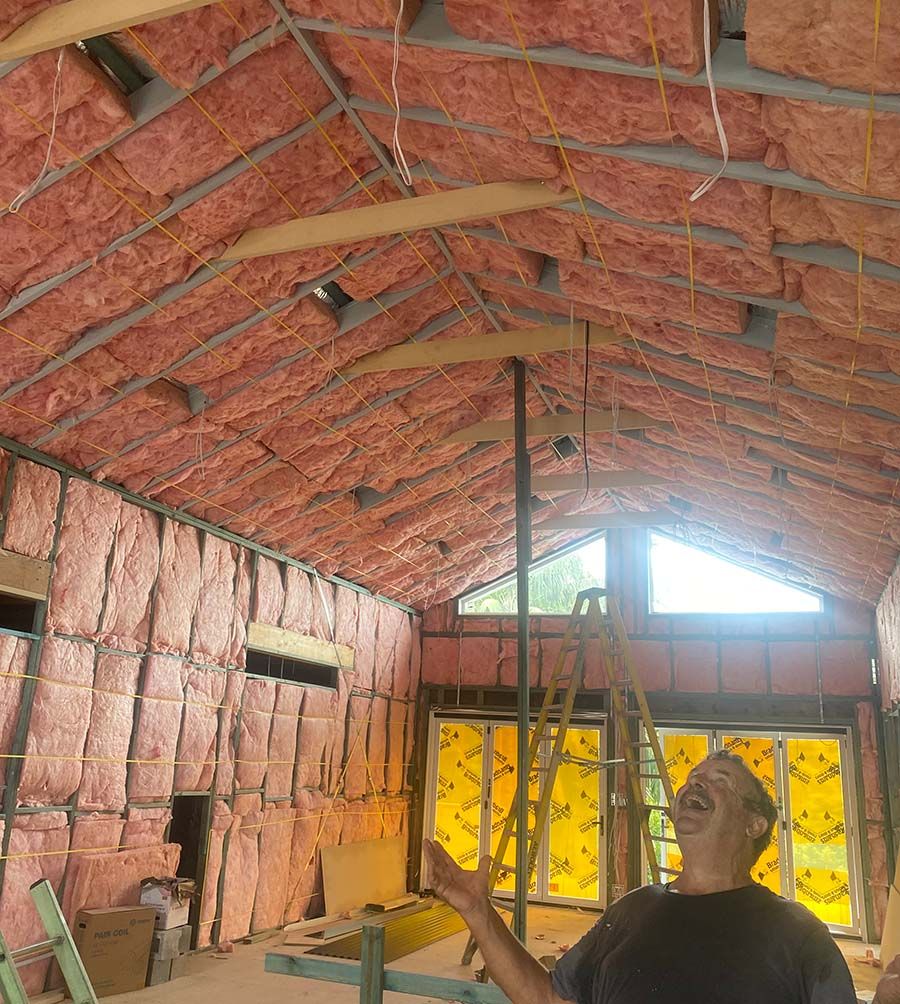 new home insulation in roof and ceiling